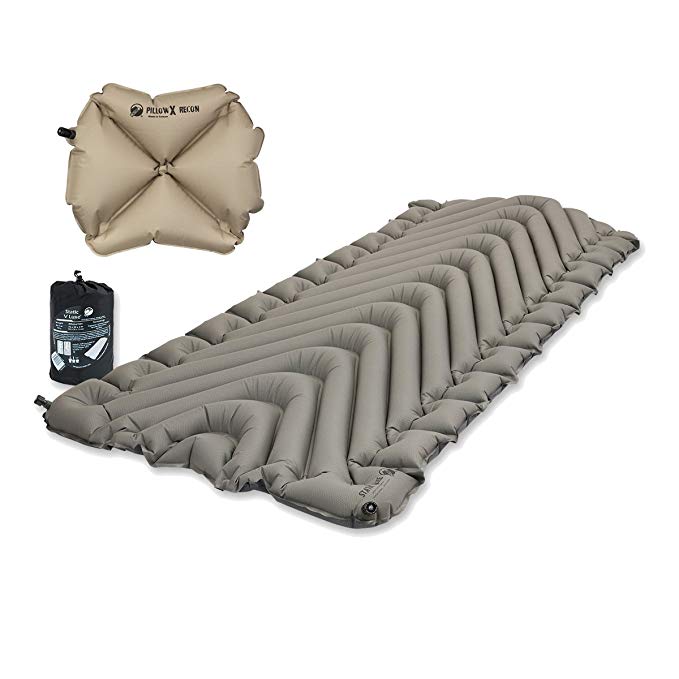 Klymit Static V Luxe Sleeping Pad X-Large Gray w/ Pillow X