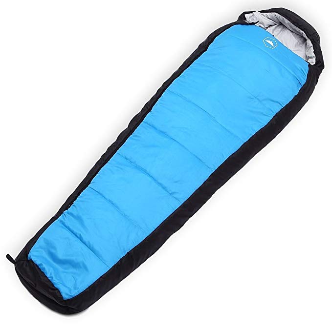 All Season XL Mummy Sleeping Bag with Compression Sack - Perfect for Camping, Hiking, Backpacking & Travel - Big and Tall Sleeping Bag fits Adults up to 6'6 - Waterproof Large Sleeping Bag