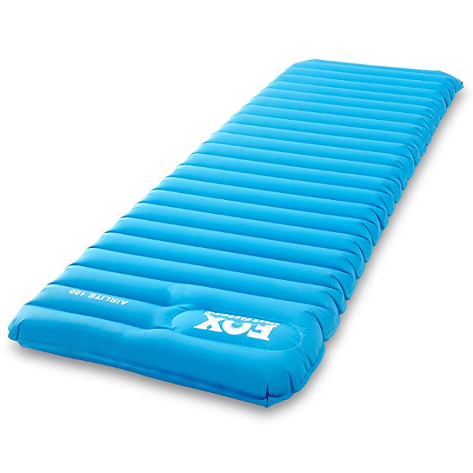 Fox Outfitters Airlite Sleeping Pad for Camping, Backpacking, Hiking. Fast Inflatable Air Tube Design with Built in Pump.