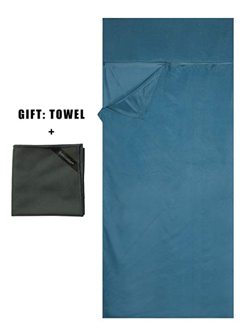 Emins Outdoor Sleeping Bag Liner Single Compact Natural Sleepsack Rectangle Sheet Liner