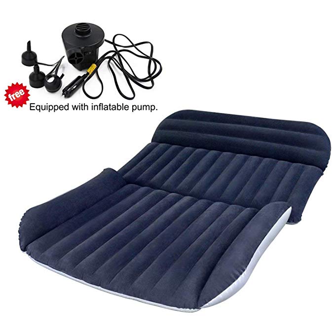 BHMOTORUS Mobile Inflation Travel Thicker Back Seat Cushion Air Bed for SUV,SUV Mattress Air bed Portable Car Bed for Outdoor Traveling,Free Electric Air Pump