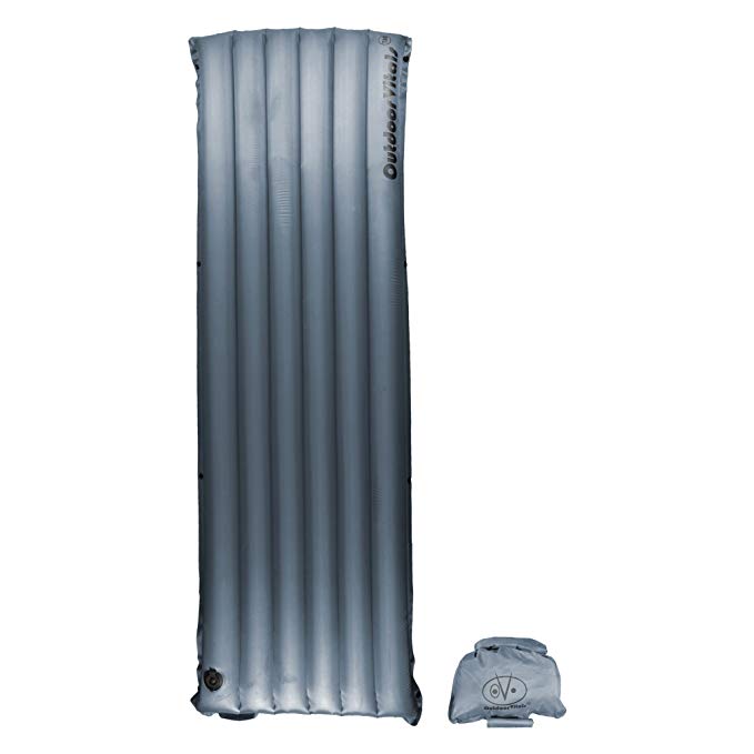 Outdoor Vitals Ultralight Sleeping Pad Inflatable - Compact and Lightweight For Backpacking, Quick Inflate Dry Bag Included, Insulated and Non-insulated Models Available
