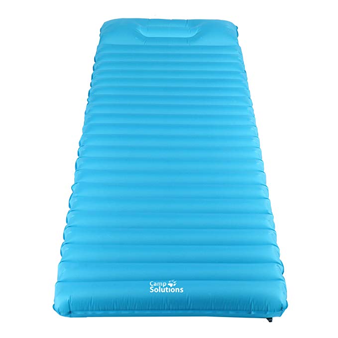 Camp Solutions TPU Thick Ultralight Lightweight Air Inflating Mattress Pad with Pillow
