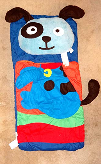 Northpoint Kids Animal Fun Sleeping Bag & Pillow Set Blue-Puppy 18