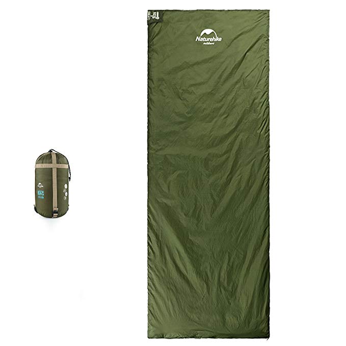 Naturehike Sleeping Bag – Envelope Lightweight Portable, Waterproof, Comfort with Compression Sack - Great for 3 Season Traveling, Camping, Hiking, Outdoor Activities (Green)