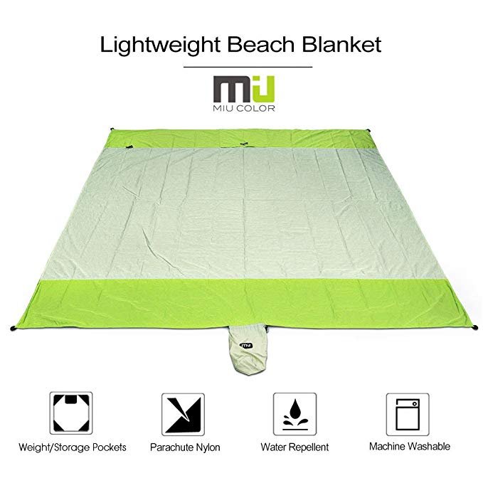 Outdoor Blanket Compact Waterproof and Sandproof Lightweight Beach Blanket by MIUCOLOR for Camping Hiking Grass Beach Travelling
