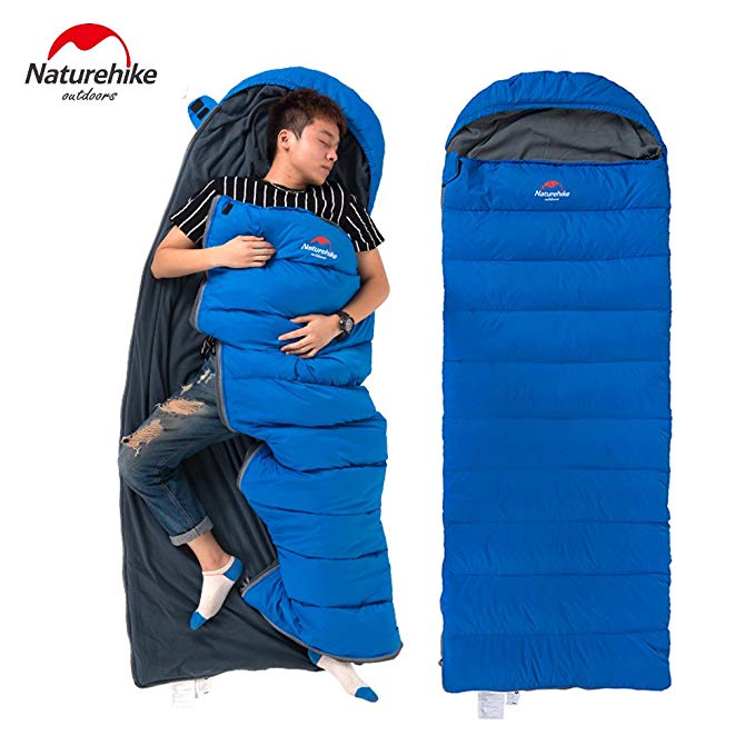 Naturehike Camping Sleeping Bag Outdoor Envelope Down Sleeping Bag Eiderdown Sleeping Bag (Light blue)