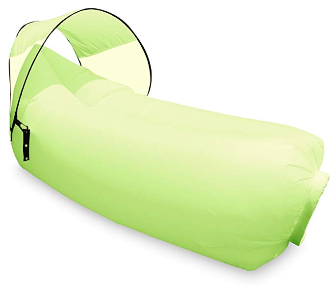 Harvestores Inflatable Air Lounger Sofa Bean Bag Hammock with Shade