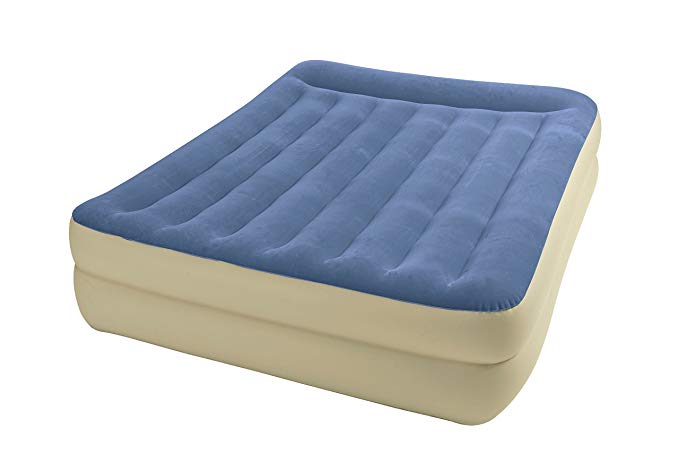 Intex Queen Pillow Rest Raised Airbed Kit with Built In AC Pump Model 67713E