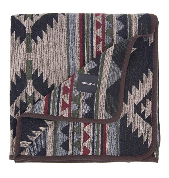 RUTH&BOAZ Outdoor Wool Blend Blanket Ethnic Inka Pattern(L)