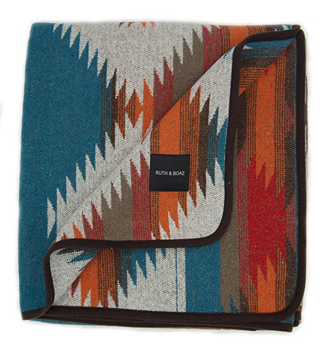 RUTH&BOAZ Outdoor Wool Blend Blanket Ethnic Inka Pattern(M)