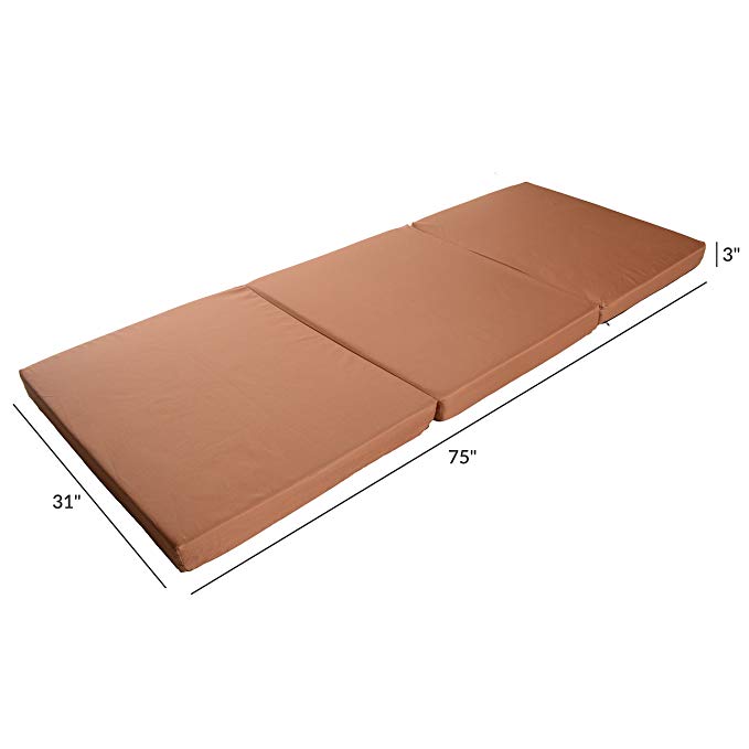 Milliard Ruggedized Foam Outdoor Sleeping Pad | 3-Inch Tri-Folding Camp Mattress with Splash & Slash-Resistant Removable Cover - 31