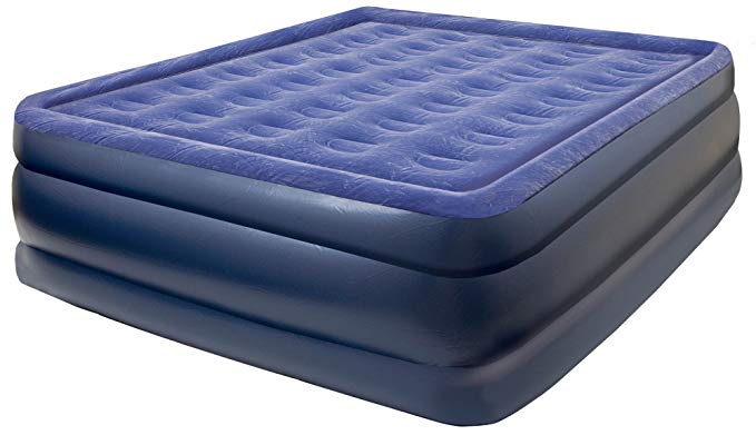 Inflatable Mattresses, Airbeds Pure Comfort Flock-topped Raised Queen Extra Long Air Bed w/ Electric Pump